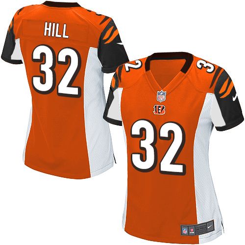 Women's Limited Jeremy Hill Nike Jersey Orange Alternate - #32 NFL Cincinnati Bengals